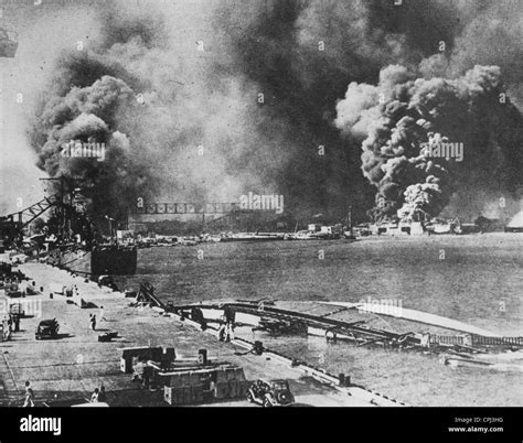 Attack on Pearl Harbour, 1941 (b/w photo Stock Photo - Alamy