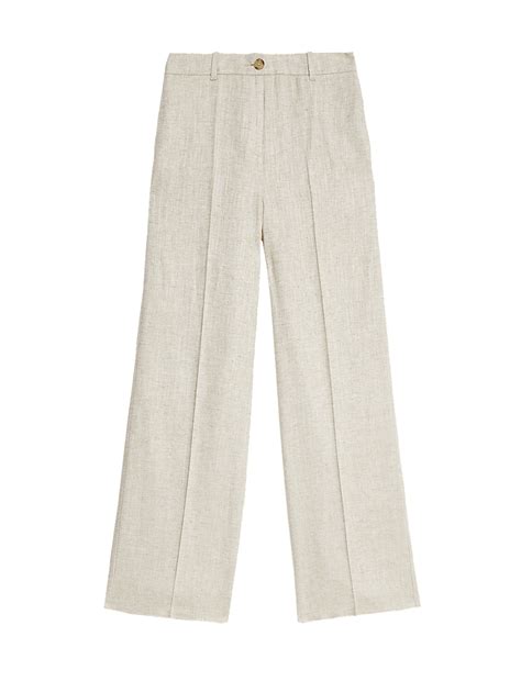 Buy Linen Blend Wide Leg Trousers at Marks & Spencer