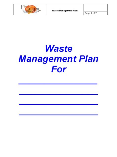 Image result for Waste Management Plan