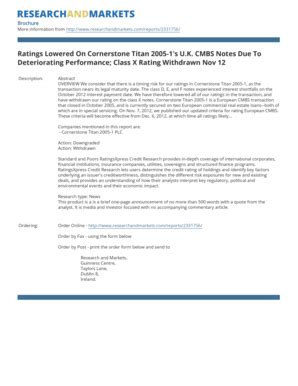 Fillable Online Ratings Lowered On Cornerstone Titan 2005-1's U.K. CMBS ...