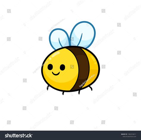 Cute Honey Bee Drawing Isolated Stock Illustration 1382318411 ...