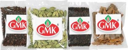 GMK Raw Spice Combo(Elaichi (50g)+Laung(50g)+Dalchini(100g)+Kali Mirch ...