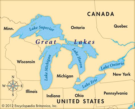 Printable Great Lakes Map