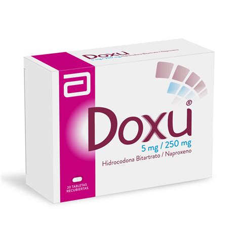 Doxu Hidrocodona Bitartrato Naproxeno 5 Mg/250 Caja X 20 Tabletas Lafrancol