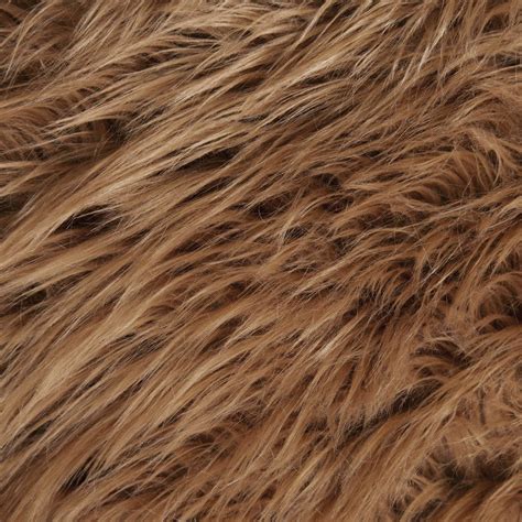Shaggy Faux Fake Fur Fabric by the yard - Light Brown - Walmart.com ...