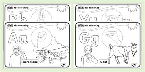SASL ABC Colouring Sheets: Learn the Signs