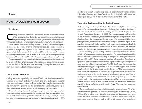 Rorschach Coding Short - in order to accurately score the responses. As ...