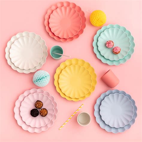 Meri Meri Reusable Pastel Bamboo Plates - Postbox Party