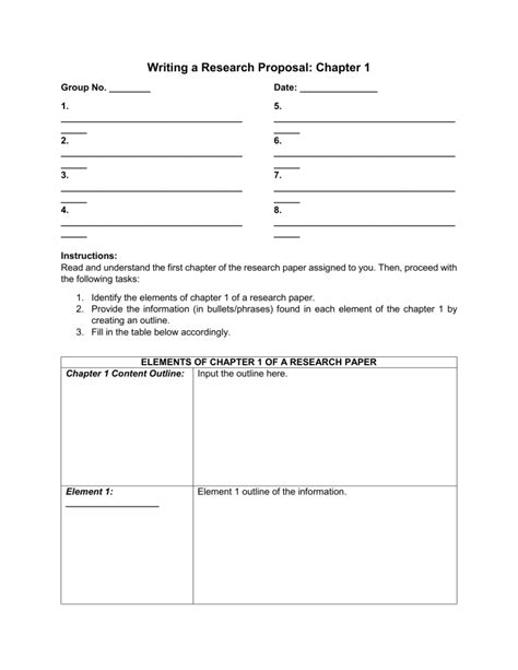 Image result for Chapter 1 Research Proposal Examples