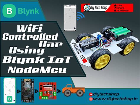 Wi-Fi Controlled Car Using NodeMCU ESP8266, Blynk, and L298N Motor Driver