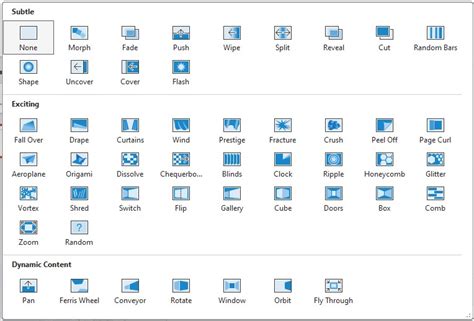 Image result for PowerPoint Transitions Setting