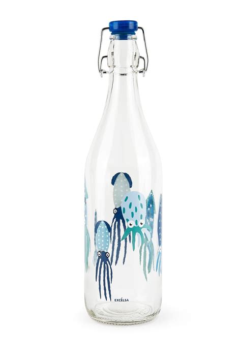 Excelsa Squid Water Bottle, 1 Litre, Glass, with Seal : Amazon.in: Home ...
