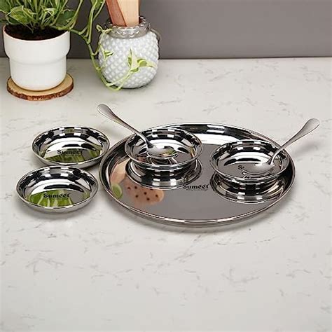 Sumeet Stainless Steel Snack Serve/Namkeen Set of 7PC, Silver – Sumeet ...