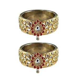 Buy Vidhya Kangan Bangle Set for Women (Gold) (ban4881-2.8) at Amazon.in