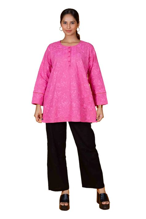 Buy Chikankari Short Kurta | Lucknow Legacy – Lal Behari Tandon