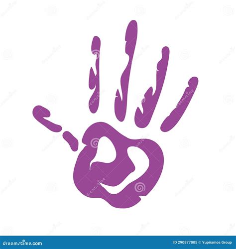 Handprint Paint Color Purple Stock Illustration - Illustration of play ...