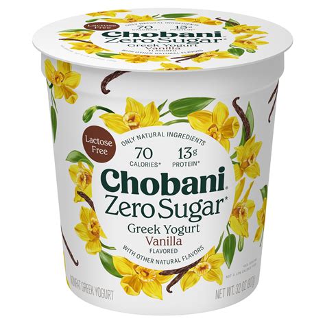 Chobani Zero Sugar Non-Fat Greek Yogurt Vanilla 32 oz Tub - Walmart.com