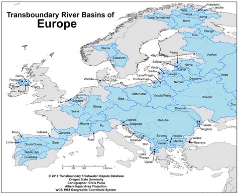 Map Of All Rivers In Europe - Free Printable Templates