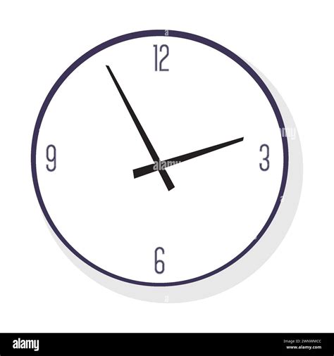 Minimal White Round Analog Wall Clock Illustration Stock Vector Image ...