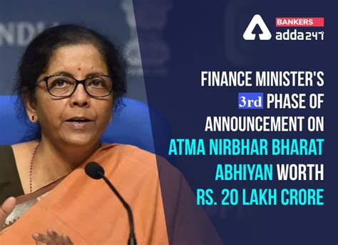 FM announces 3rd tranche of measures for "Aatmanirbhar Bharat Abhiyan"