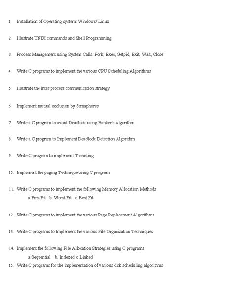 Operating System Concepts: C Programming & UNIX Commands - Studocu