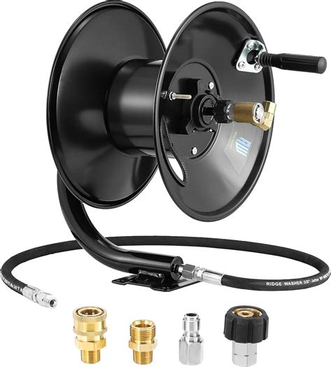 Amazon.com : RIDGE WASHER Pressure Washer Hose Reel, Mounted Heavy Duty ...