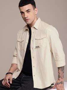 Roadster Men Solid Casual Beige Shirt - Buy Roadster Men Solid Casual ...