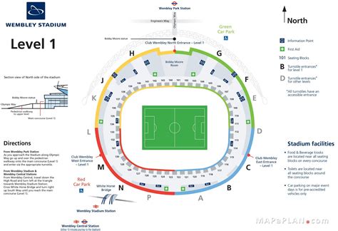 Wembley Stadium Seating Plan - Level 1 Map