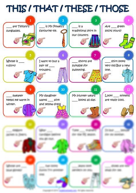 SOLUTION: Demonstratives this that these those esl worksheet ... - Worksheets Library