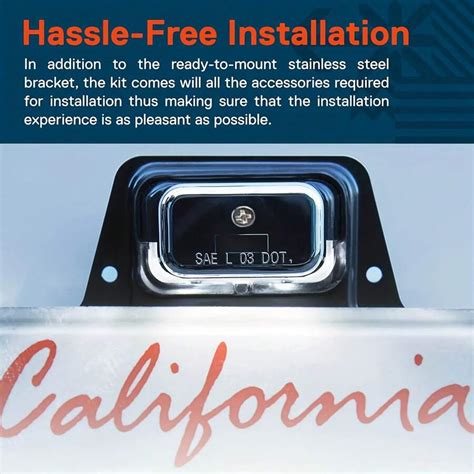 Trailer LED License Plate Light [Bracket Mount] [Chrome-Finish] 12V ...