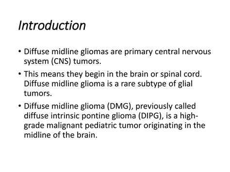 Brainstem Gliomas/ Diffuse Midline Gliomas/ Diffuse Pontine Gliomas.pptx
