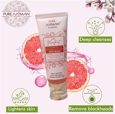 Vitamin C Face Wash-Brightens the Skin With PinkGrape Fruit & Cucumber ...