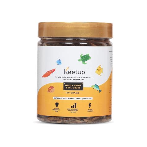 KEETUP Dried Black Soldier Fly Larvae Treat Fish Food (100 Gram) For ...
