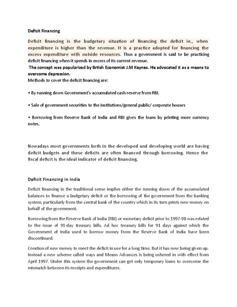 Deficit Financing: Implications, Challenges, and Indian Context ...