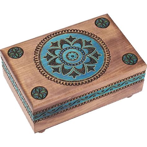 Brown Puzzle Box with Geometric Designs | Puzzle Boxes | Puzzle Master Inc