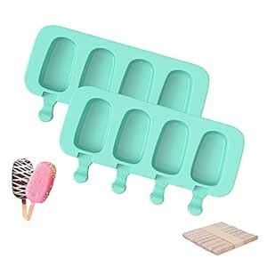 BluBasket 4 Cavities Silicone Popsicle Molds, BPA Free Homemade Ice ...