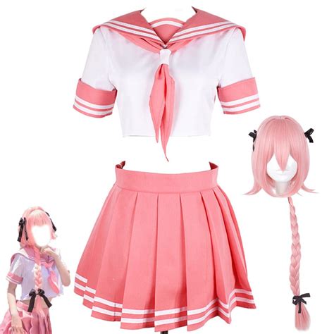 Buy TFRVMA Astolfo Cosplay Costume Astolfo Cosplay Dress Pink Astolfo ...