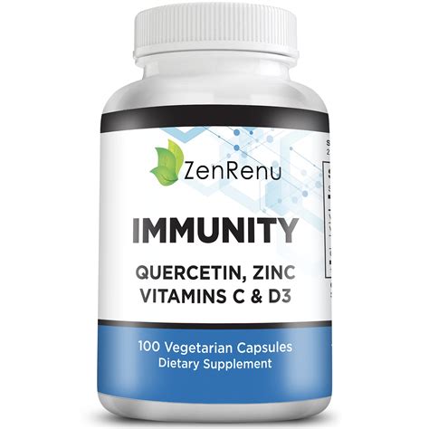 Quercetin, Zinc Picolinate, Vitamin C & D3 Supplement - Immune Support - ZenRenu