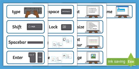 KS1 Word Processing Skills Word Cards - Twinkl - Computing