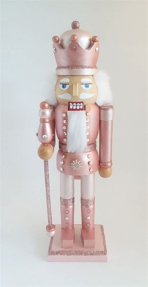 Sparkling Rose Gold Nutcracker for Christmas Decor