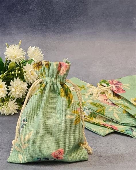 SATYAM KRAFT 10 Pcs Jute Potli Bags for Wedding, Return , Festive ...