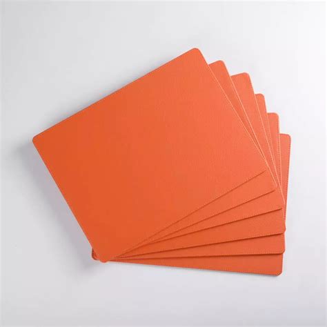 Dining Table Mats - Buy Faux Leather Placemats Online in India (Orange ...