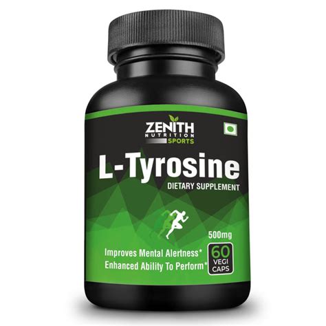 Zenith Sports L-Tyrosine 500 mg, 60 Capsules| Improves Metabolism | He