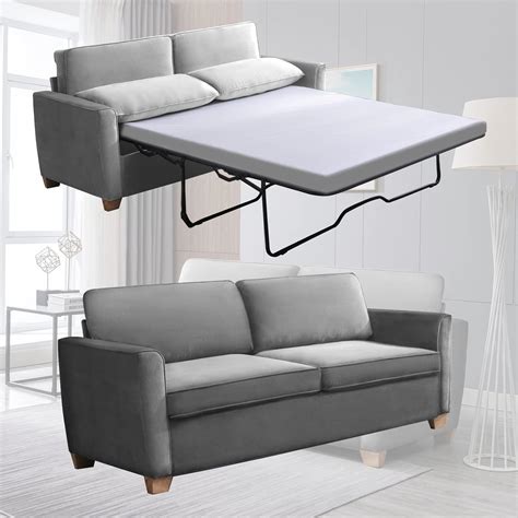 Amazon.com: Mjkone 77" W Pull Out Sofa Bed, 2-in-1 Queen Size Loveseat ...