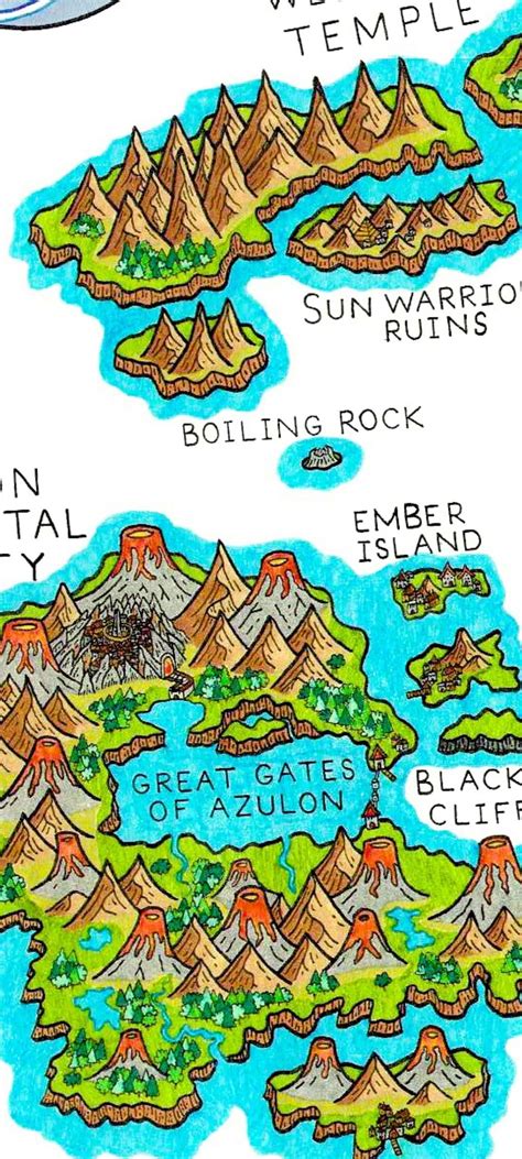 Hand drawn map of the world of Avatar: The Last Airbender. (Vale of ...