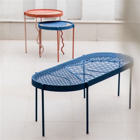 Elan Hamphrey Metal Bench or Coffee Table (Caspian Blue) – Living with Elan