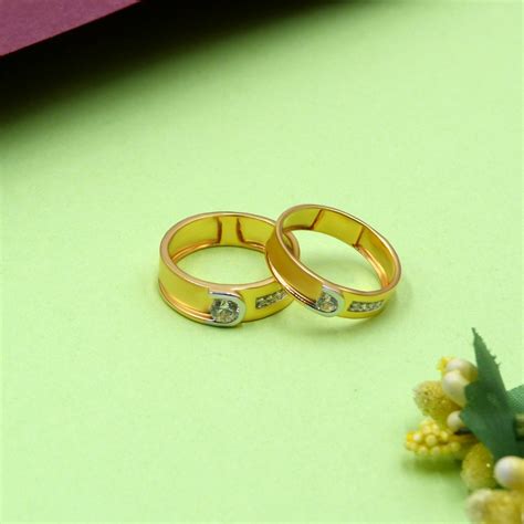 Buy quality Solitaire CZ Couple Ring 18k Gold in Rajkot