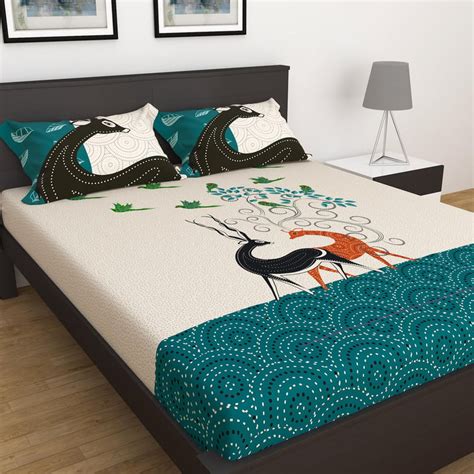 Buy India Inspired Digital Printed 3-Piece King Bedsheet Set - 2.74 m x ...