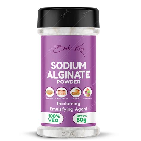 BAKE KING Sodium Alginate 50gm for Stabilizer, Thickening and Binding ...
