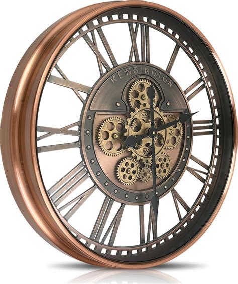 Real Moving Gears Wall Clock Large Modern Metal Clocks for Living Room Decor, Industrial ...